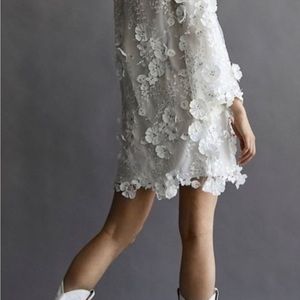 Free People Mestiza Flora Mini Ivory Floral Dress Size Medium
